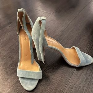 J.Crew light blue suede chunky heel size 8.5